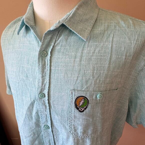 Grateful Dead Steal Your Face LIVERGY 100% Cotton Button Down Shirt (2XL) - Picture 6 of 6